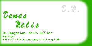 denes melis business card